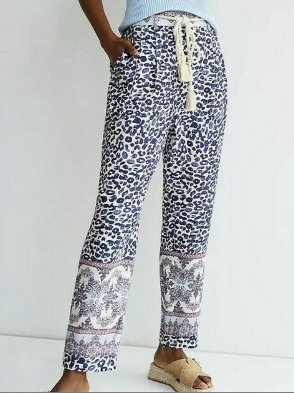 Anthropologie Ollari Leopard Festival Lightweight Fun Pants Size M